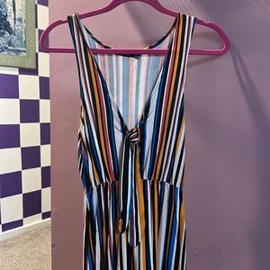 Boohoo Striped Jumpsuit with Cutout
